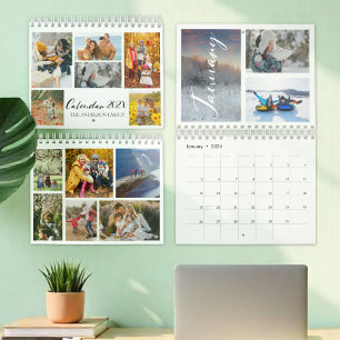Calendrier de collage photo personnalisé de la fam