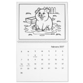 Calendrier de coloration Barnyard pour les enfants (Feb 2027)