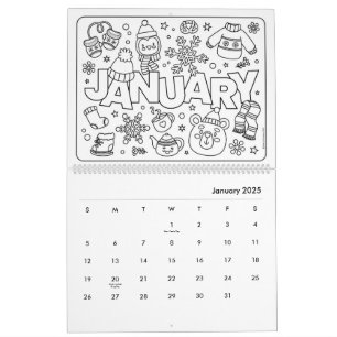 Calendrier de coloriage amusant