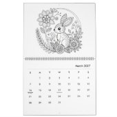 Calendrier de coloriage d'animaux détaillés (Mar 2027)