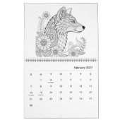 Calendrier de coloriage d'animaux détaillés (Feb 2027)