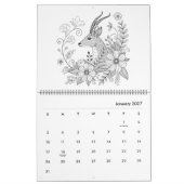 Calendrier de coloriage d'animaux détaillés (Jan 2027)