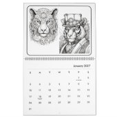 Calendrier de coloriage d'animaux Steampunk (Jan 2027)