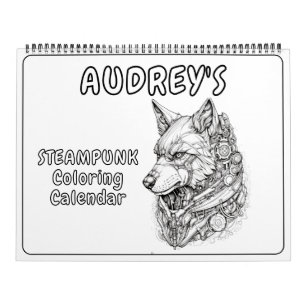 Calendrier de coloriage d'animaux Steampunk