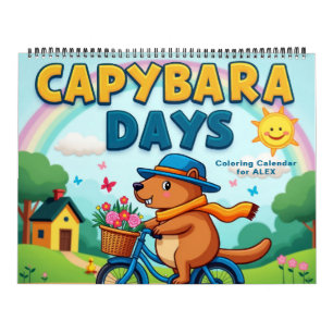 Calendrier de coloriage de capybara