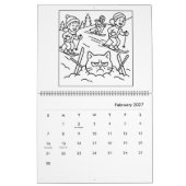 Calendrier de coloriage de chat malchanceux drôle (Feb 2027)
