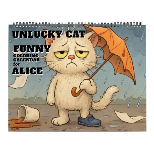 Calendrier de coloriage de chat malchanceux drôle (Protection)