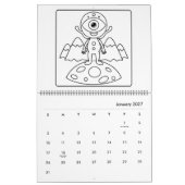 Calendrier de coloriage facile de l'espace (Jan 2027)