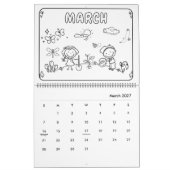 Calendrier de coloriage pour filles (Mar 2027)
