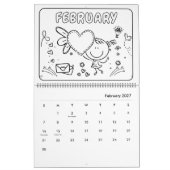 Calendrier de coloriage pour filles (Feb 2027)