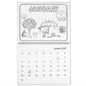Calendrier de coloriage pour filles (Jan 2027)