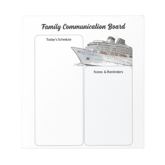 Calendrier de communication de croisière bloc-note (Devant)