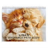 Calendrier de compagnie 2026 adorable avec nom (Protection)
