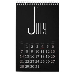 Calendrier de couleur noire minimaliste
