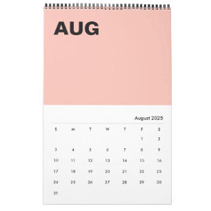 Calendrier de couleurs minimaliste moderne