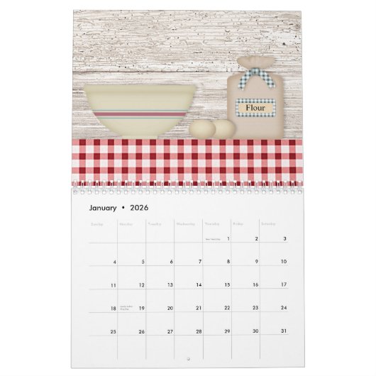 Calendrier de cuisine de pays (Jan 2026)