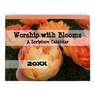 Calendrier de culte avec fleurs