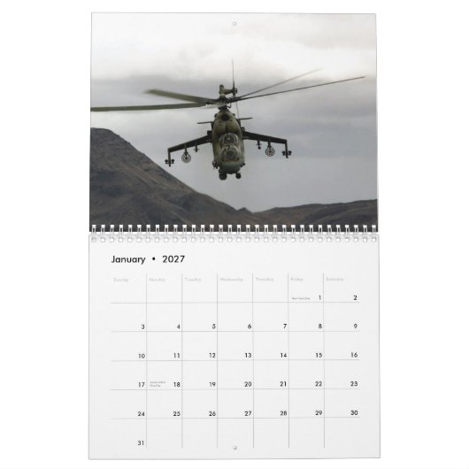 Calendrier de derrière de canonnière (Jan 2027)