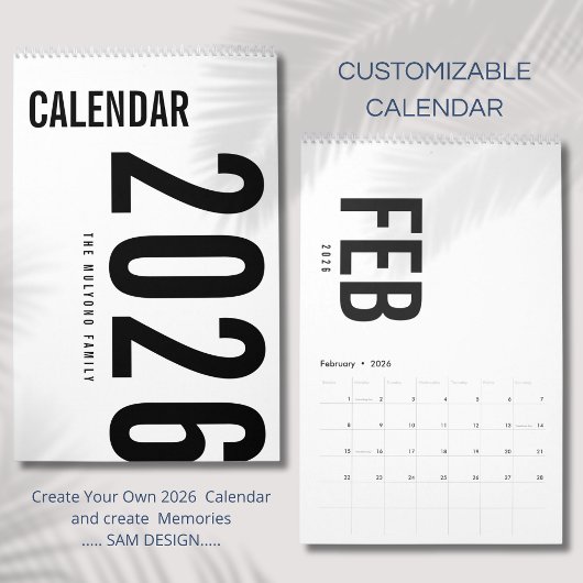 Calendrier de design de luxe simple