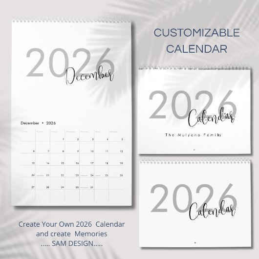 Calendrier de design de luxe simple