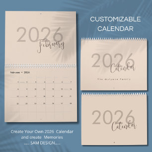 Calendrier de design de luxe simple