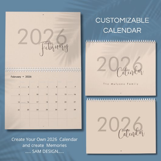 Calendrier de design de luxe simple