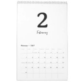 Calendrier de design moderne minimaliste propre (Feb 2027)