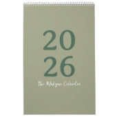 Calendrier de design moderne minimaliste vert (Protection)
