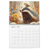 Calendrier de deux pages des amis de la forêt (Feb 2027)