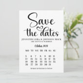 Calendrier de faire-part de mariage noir et blanc  (Debout devant)