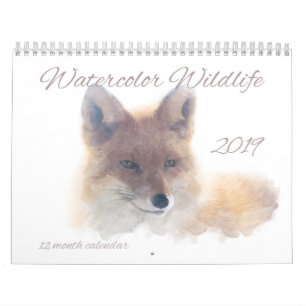 Calendrier de faune d'aquarelle