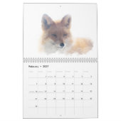 Calendrier de faune d'aquarelle (Feb 2027)