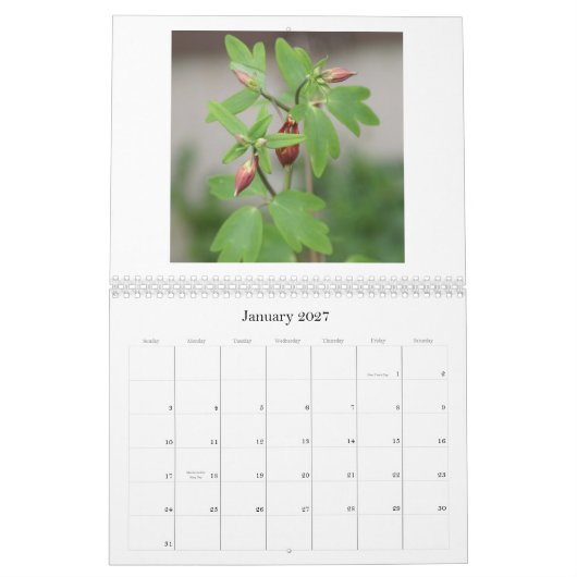 Calendrier de fleur (Jan 2027)