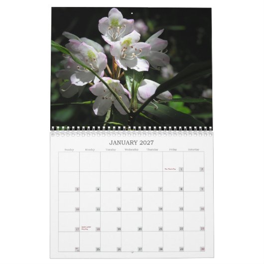 Calendrier de fleur (Jan 2027)