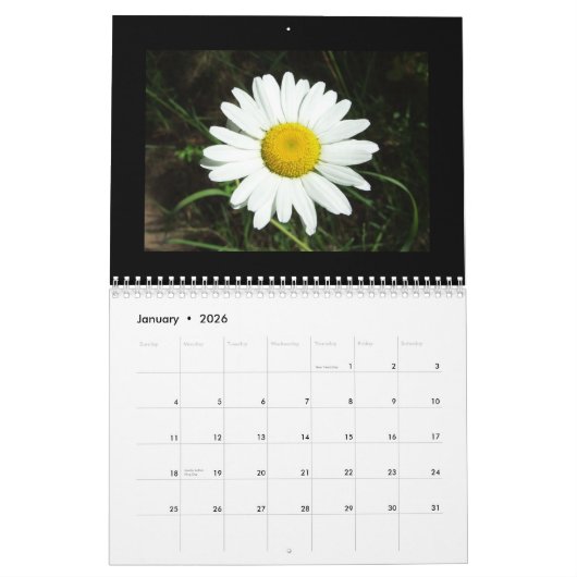 Calendrier de fleur sauvage de l'Idaho (Jan 2026)