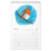 Calendrier de fleurs et d'animaux à l'aquarelle (Jan 2027)