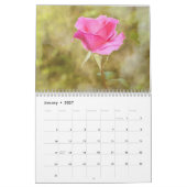 Calendrier de fleurs roses (Jan 2027)