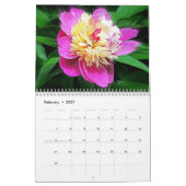 Calendrier de fleurs roses (Feb 2027)
