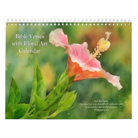 Calendrier de foi avec versets bibliques et art fl (Protection)