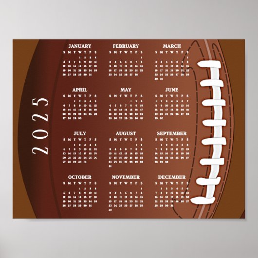 Calendrier de football 2025 Poster (Devant)