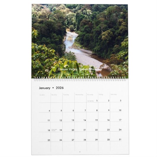 Calendrier de forêt tropicale du Bornéo (Jan 2026)
