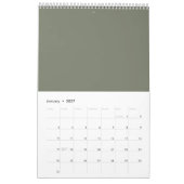 Calendrier de fractionnement vertical vert Moss - (Jan 2027)