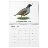 Calendrier de gibier d'oiseaux 2026 (Feb 2027)