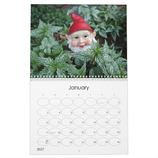 Calendrier de gnome (Jan 2027)