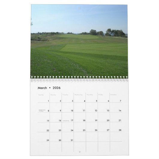Calendrier de golf 2025 (Mar 2026)