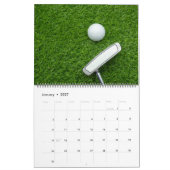 Calendrier de golf avec balle de golf sur herbe ve (Jan 2027)