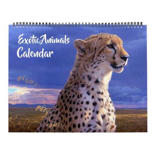 Calendrier de grande taille d'animaux exotiques (Protection)
