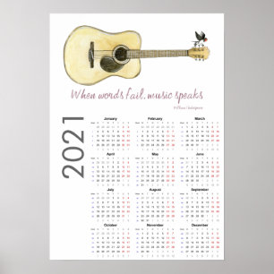 Calendrier de guitare 2021 Affiche