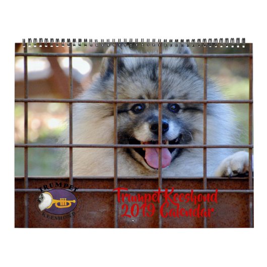 Calendrier de Keeshond de 2019 trompettes (Protection)