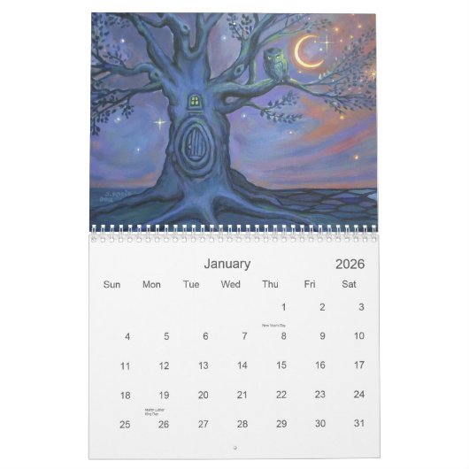 Calendrier de la collection d'art de Susan Rodio (Jan 2026)